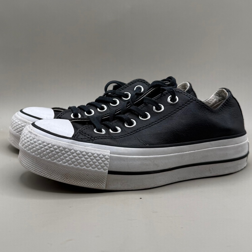 Converse Chuck Taylor All Star Lift Platform Women Size 5 Leather Black 561681C